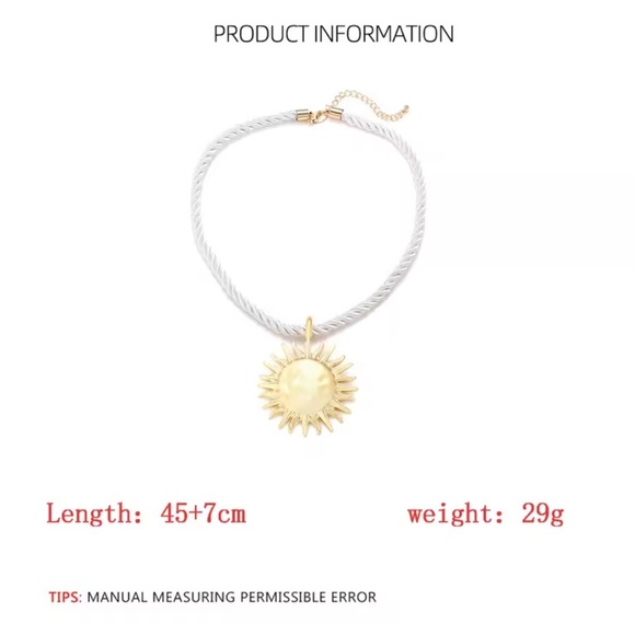 Anthropologe new adjustable Gold Sun Pendant Necklace - Picture 8 of 12